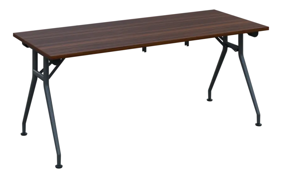 SLV 180 lak skládací jednací stůl 1800x700x750 mm, deska 25 mm, podnož černý lak, deska ořech králov